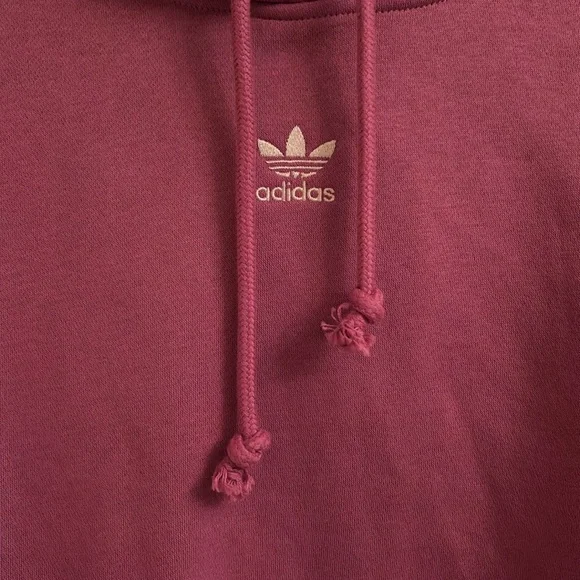 NWT Adidas Essentials Oversized Fleece Hoodie Size Large in Plum Purple/Pink - Picture 4 of 7